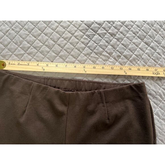 J Jill Ponte Slim Leg Size Pull On Pants Medium Brown Elastic Waist - Picture 7 of 8